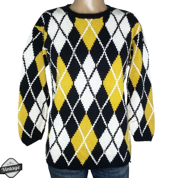 Vintage Other - Vintage 80s Vittadini Sport Argyle Knit Sweater M
